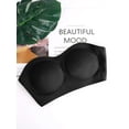 thumbnail image 6 of Gustave 3 Pack Strapless Bandeau Bra for Women Non-Slip Silicone Wireless Padded Bras Cut Out Cross Back Tube Top Bralette, L, 6 of 7