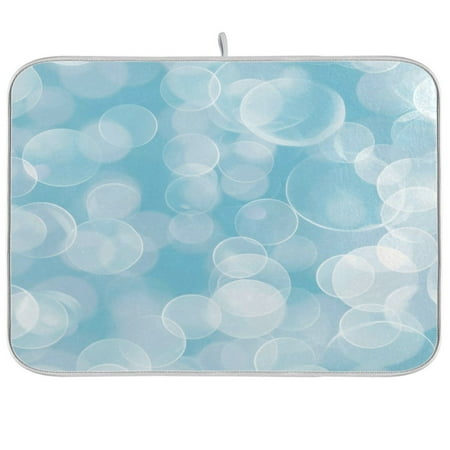 

Kitchen Drying Mat 18x24In Drying Dish Mat Dish Drying Mats Kitchen Countertop Multi-Function Drain Drying Mat Kitchen Table Blue Bubble