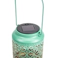 thumbnail image 4 of 7" Green Integrated Floral Pattern Outdoor Solar Lantern with Handle - 5, 4 of 5