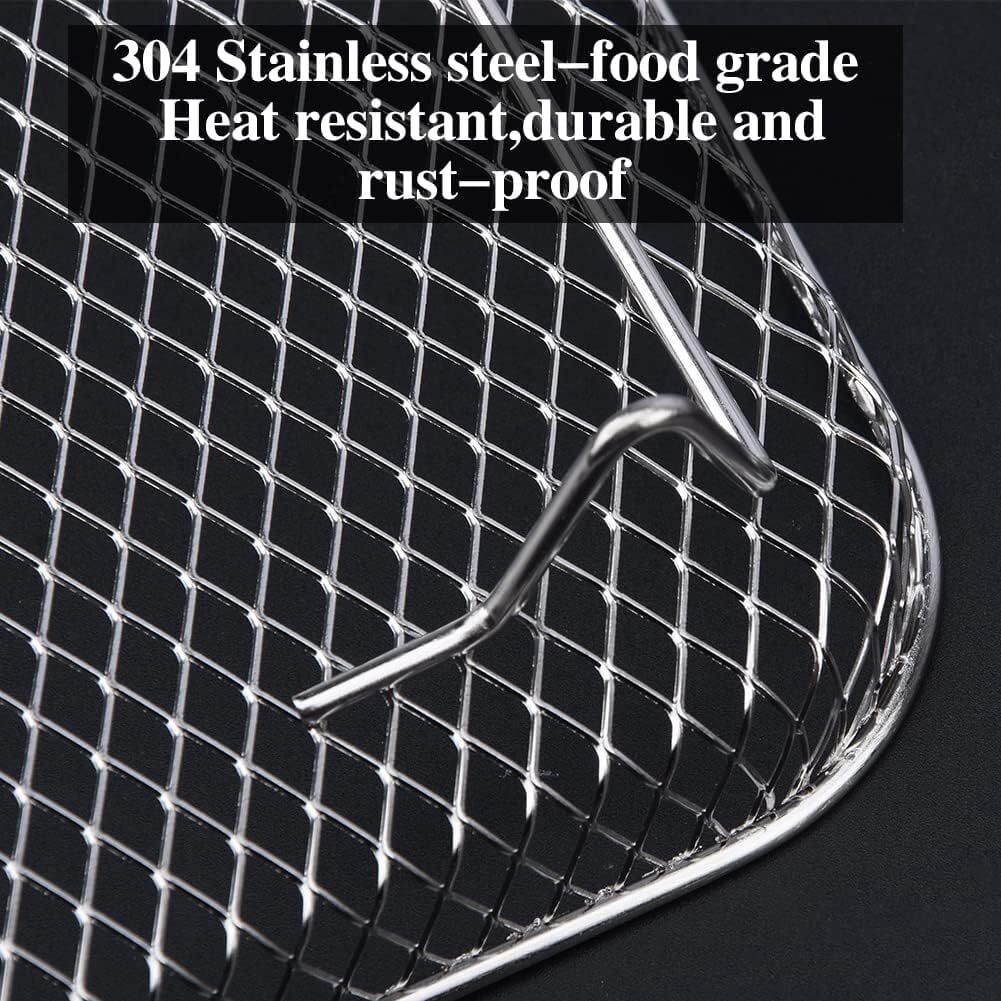 GoXteam Square Air Fryer Rack Set of 3, Stackable Multi-Layer Stainless Steel Dehydrator Rack, 7.8 x 7.8in Square Air Fryer Accessories for Cosori, Instant Vortex, Nuwave Air Fryer,
