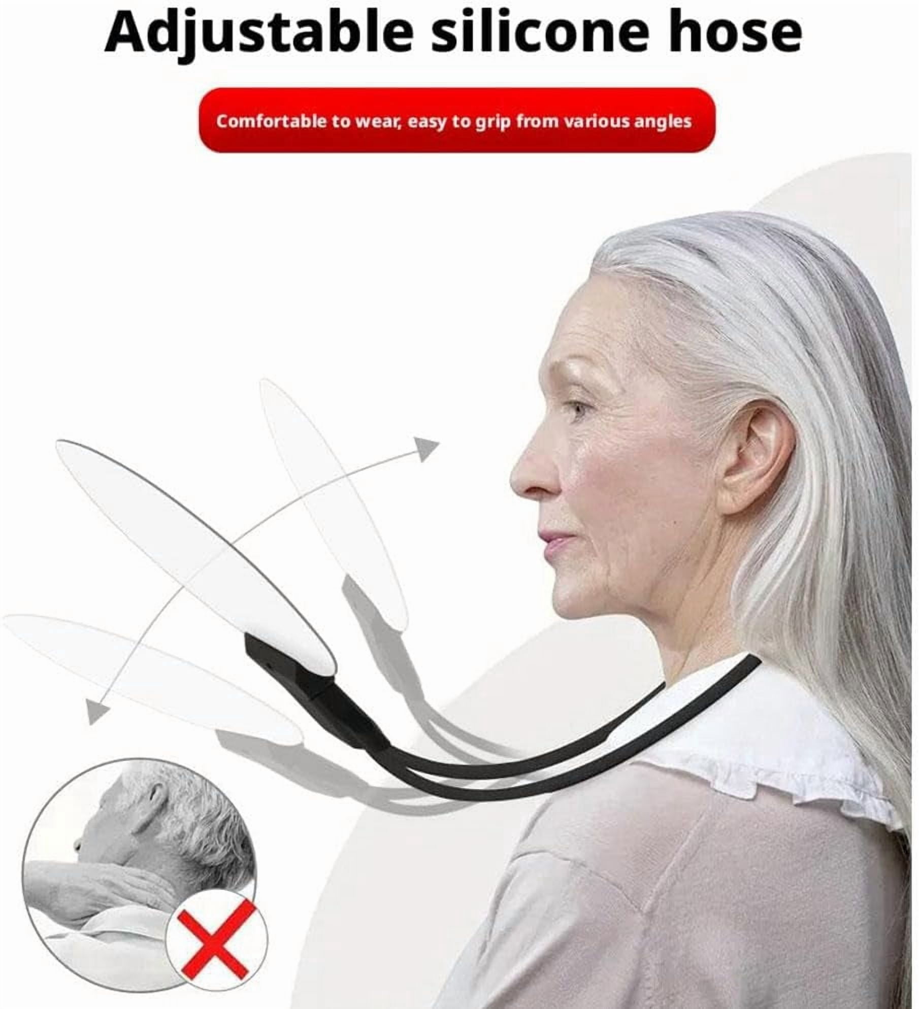 3-in-1 Hands Free Magnifying Glass，Neck Wearable, Handheld & Desktop Magnifier for Reading, Sewing, Cross-Stitch & Crafts,Type-C Rechargeable HD Lens Visual Aid,Gift for Seniors