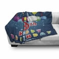 thumbnail image 3 of 30th Birthday Soft Flannel Fleece Throw Blanket, Colorful Flying Balloons and Curly Ribbons on the Starry Background Print, Cozy Plush for Indoor and Outdoor Use, 50" x 70", Multicolor, by Ambesonne, 3 of 6