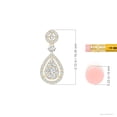 thumbnail image 2 of ANGARA Lab Grown Diamond Pear-Shaped Cluster Halo Drop Earrings for Women in 14K Yellow Gold (Size-2mm | 0.07 ct) | April Birthstone Jewelry for Her | Lab-Grown Diamond Earrings, 2 of 5