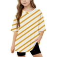 thumbnail image 2 of Bovxnpu Kids Summer Tops, Toddler Girls Casual T Shirt, Toddler Kids Boys Girls Fashion Cute Stripe Loose Soft Short Sleeve Top 14 Years, 2 of 7