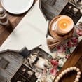 thumbnail image 4 of Table Runner - 90 Inch Long, Beige Easter Bunny Kitchen Dining Table Runner Dresser Scarves, Spring Retro Farmhouse Rabbits Floral Farmhouse Decor for Coffee Tables Wedding Party Banquet, 4 of 8