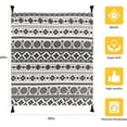 thumbnail image 5 of Flannel Boho Blanket for Couch, Country Western Aztec Printed Throw with Tassel, Soft Cozy Bohemian Blanket for Home Decor (Black and White, 50x60inches), 5 of 7