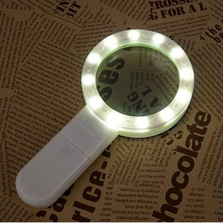 30X LED Light Magnifying Glass Magnifier White Handheld Reading Jeweler