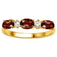 thumbnail image 2 of Tommaso Design� Genuine Garnet three stone oval band, 2 of 9