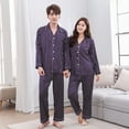 thumbnail image 5 of Men's Long Sleeve Pajamas Set Casual Spring Stripe Printing Comfortable Home Wear Polyester​​, 5 of 9