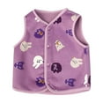 thumbnail image 2 of ATOGUTA Toddler Girls Fleece Vest Kids Fleece Button Closure Jacket Sleevless Fall Winter Warm Outerwear Size 2T-7, Purple, 2 of 6
