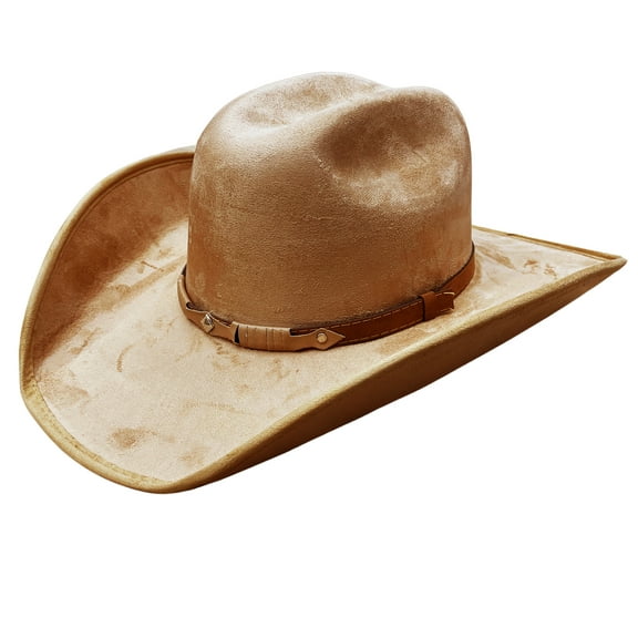 Authentic Mexican Vaquero Cowboy Western Tan Felt Suede Hat (US, Alpha, Large)