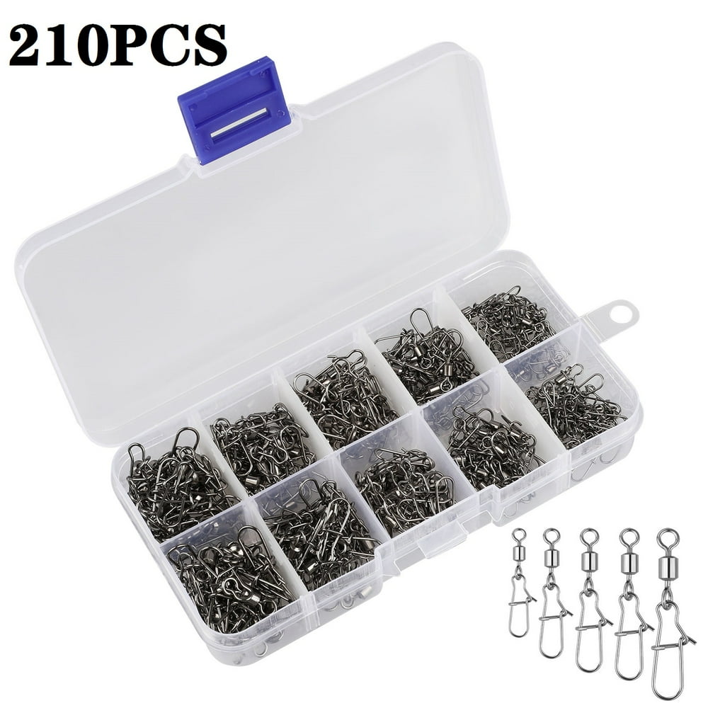 TSV Fishing Metal Snaps Saltwater Fish Swivels Snaps Ball Bearing