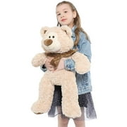 Tezituor Cute Giant Teddy Bear Stuffed Animal Soft Hug Plush Toy Gift for Girlfriend Kids Birthday(Beige, 24'')