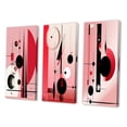 thumbnail image 3 of Designart "Circular Geometrics in Black and Pink Oracle II" Modern Geometric Wall Art Set Of 3 - Pink Abstract Canvas Set For Living Room Decor, 3 of 7