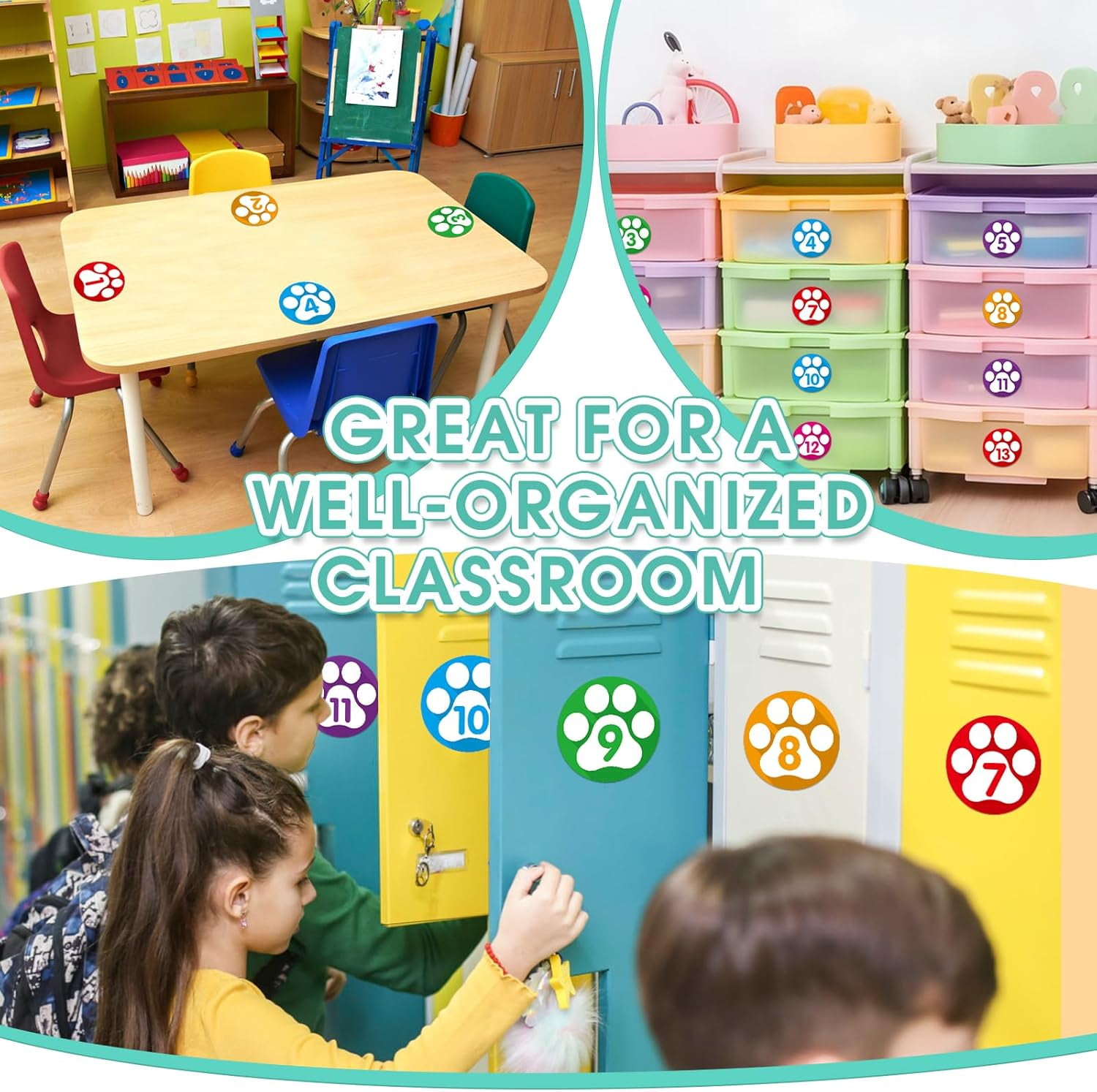 Line up Spots for Classroom Floor Number Stickers for Classroom 36Pcs Line up Dots Floor Dots Decals Line up Numbers for Preschool Kindergarten Back to School Supplies