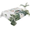 thumbnail image 2 of Green Snowman Christmas Table Cloth Waterproof Tablecloths, Xmas Snowflake Eucalyptus Leaves Tablecloth Dining Table Cover for Kitchen Party Tabletop Outdoor, Rectangle Tablecloth 52x70 Inch, 2 of 9