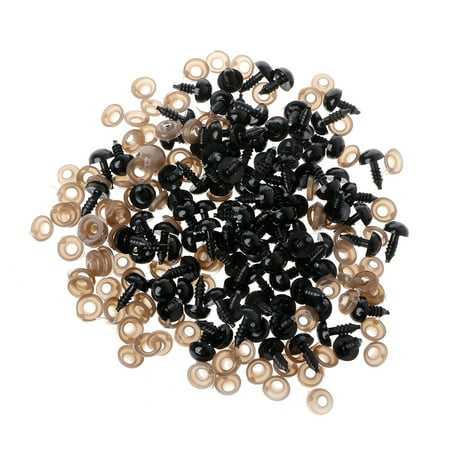 

100Pcs/Bag DIY for Doll Toy Eyes Black Plastic Safety Eyes Puppets for Doll with