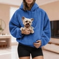 thumbnail image 2 of mgoYE Cat Pouch Hoodie for Women Kangaroo Pocket Dog Pouch Sweatshirts Pet Carrier Pullover Animal Holder Long Sleeve Tops(Blue,XL), 2 of 7