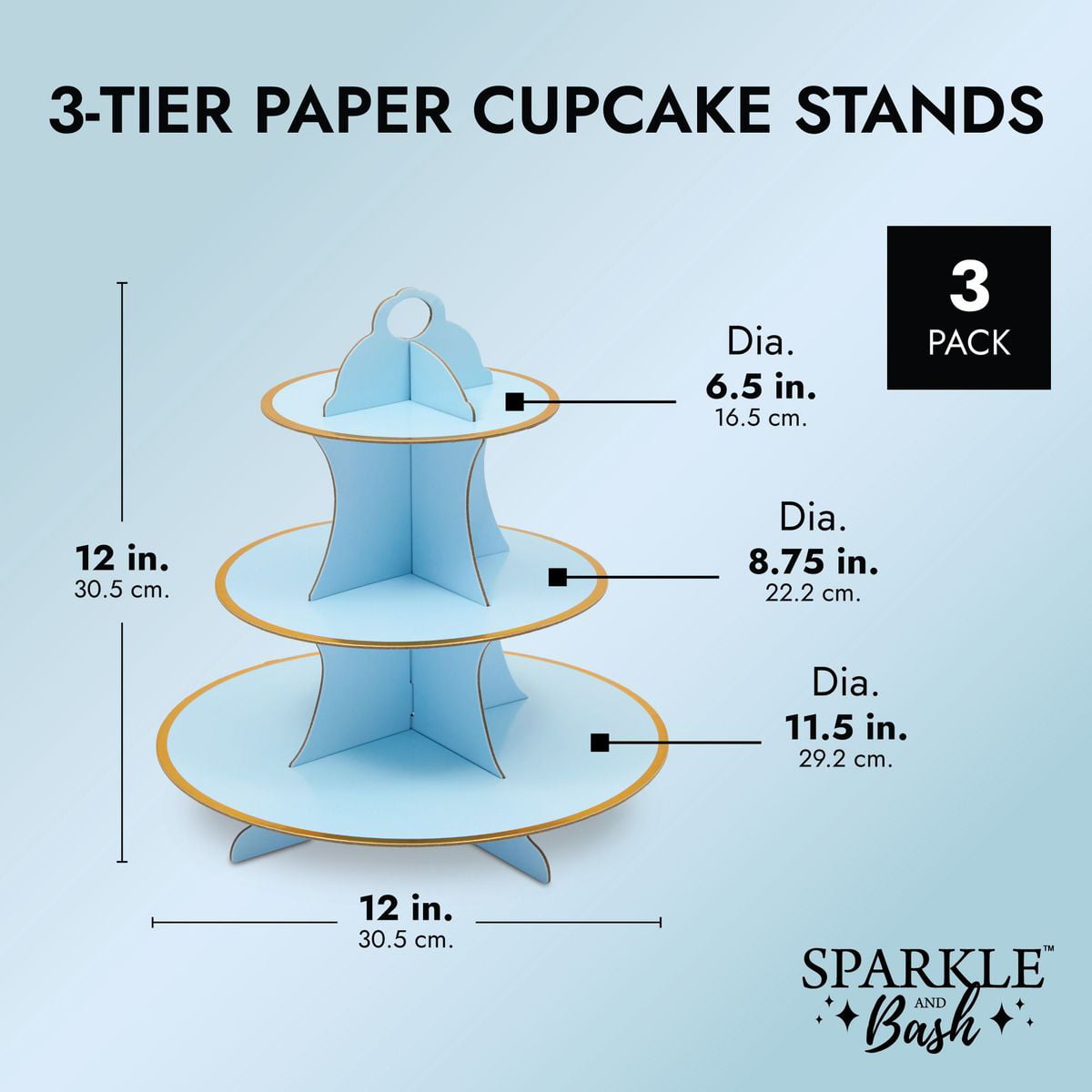 Blue A&S Creavention 3 Levels Cardboard Cupcake Stand Holder Tower Display 2pcs 