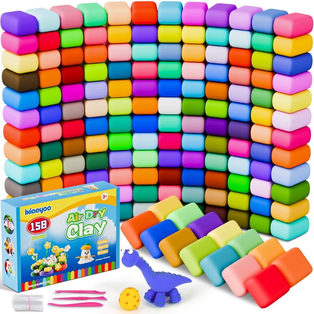 Kit de modelado Air Dry Clay Ixiaoyoo, 158 colores, para niños de 3 a 12 años
