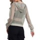thumbnail image 3 of Chaqueta con puños acanalados INSPIRE CHIC para mujeres, sudadera con capucha, chaqueta bomber de malla, L gris, 3 of 6