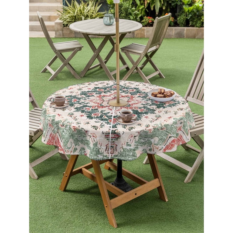 flowered 54 round patio table cover with umbrella hole 54