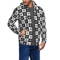 thumbnail image 3 of Zip Up Hoodies for Men - Checkerboard With Snowflake 1 Long Sleeve Comfrt Men'S Fashion Hoodies & Sweatshirts, Jackets for Men Hoodies Pullover Clothing Clothes with Pouch, 3 of 5