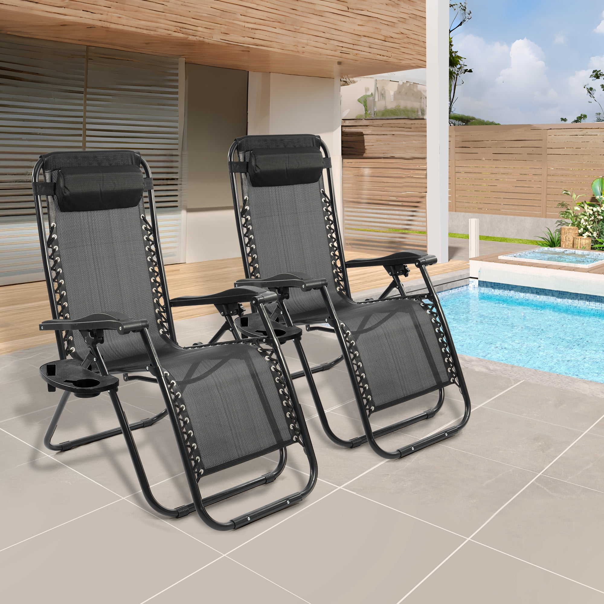 Everyday Essentials Adjustable Zero Gravity Lounge Chair Recliners for Patio