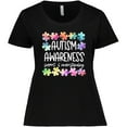 thumbnail image 3 of Inktastic Autism Awareness Support and Understanding Puzzle Pieces Women's Plus Size T-Shirt, 3 of 5