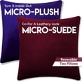thumbnail image 2 of 22" x 22" Throw Pillow - Mauve Purple: 2 PCS / 4 Sided. Luxurious Premium Down Feather Fill w/ Reversible Cover Microsuede/Microplush Fabric. Forever Fluffy, Beautiful & Supportive. Soft & Comfy., 2 of 9