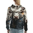 thumbnail image 7 of Daiia Surrealist Cow Pattern Women's Fashion Hoodies & Sweatshirts with Kangaroo Pocket Hooded Sweatshirt with Eye-catching Drawstrings-Large, 7 of 7