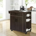 thumbnail image 2 of Better Home Products Shelby Rolling Kitchen Cart with Storage Cabinet - Tobacco, 2 of 8