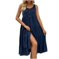 thumbnail image 2 of Viadha Womens Summer Dress Women's Spring Summer Sleeveless Casual Tank Top Dress Loose Round Neck Dress, 2 of 9