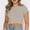 Light Blue, variant on LoyisViDion Women Tops Women Crop Cute Trendy Basic Tight Rounk Neck Crop Blouse Short Sleeve Crop Tops Flash Picks White 10(XL)
