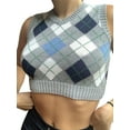 thumbnail image 1 of DuAnyozu Women Woolen Sweater Vest Retro Knitted Slim V-neck Sleeveless Tank, 1 of 4