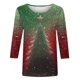 thumbnail image 5 of Camisetas de Navidad para Mujeres, 3/4 Manga Cuello Redondo Blusa con Estampado de Vacaciones, Top de Moda Casual, 5 of 9