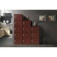thumbnail image 3 of Hodedah 3-Shelf, 3-Door Multi-Purpose Bookcase Cabinet, Mahogany, 3 of 5