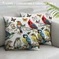 thumbnail image 3 of JRXY Black Brown Animal Lover Bird Squirrel Butterfly Dragonfly Lumbar Pillowcase Throw Pillow Cover Cushion Case White, 3 of 5