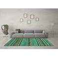 thumbnail image 3 of Ahgly Company Indoor Rectangle Abstract Turquoise Blue Modern Area Rugs, 2' x 3', 3 of 4
