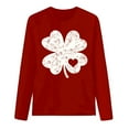 thumbnail image 3 of Craaazy St Patricks Day Shirts Women's Long Sleeve Round Neck Shamrock Tops Gifts, 3 of 5