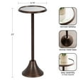 thumbnail image 6 of Kate and Laurel Sanzo Modern Pedestal Drink Table, 10 x 10 x 23, Antique Bronze, Decorative End Table with Mirrored Tabletop for Use as Small Plant Stand or Cute Martini Table, 6 of 8