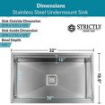 thumbnail image 3 of Strictly Kitchen and Bath Undermount Workstation Single Bowl Kitchen Sink with Accessories & Single Strainer Square Drain, 3 of 11