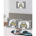 thumbnail image 4 of Summer Lemon King Pillow Cases Set of 2 - Microfiber Bed Throw Pillow Covers, Watercolor Truck Black Plaid Checkered Decorative Lumbar Pillow Cover with Envelope Closure for Sofa/Travel 20"x36", 4 of 6