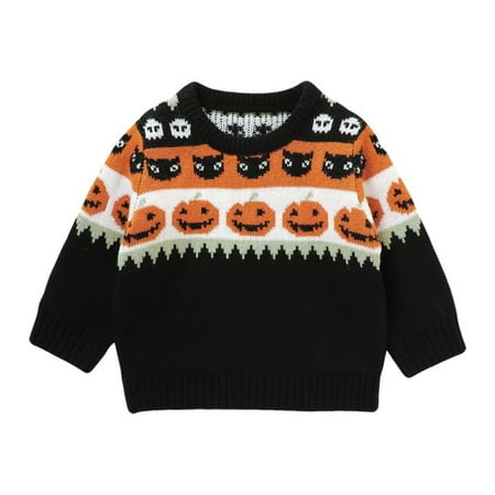 

Gyratedream Newborn Baby Halloween Long Sleeve Pumpkin Knitted Sweater Tops Toddler On Fall And Winter