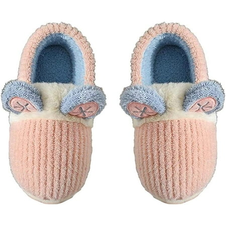 

PIKADINGNIS Women Men Cute Bear Fluffy Fur Warm House Slippers Soft Heel Cover Shoes Indoor Outdoor