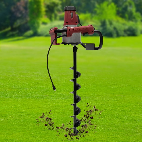 192 Rpm Powerful Electric Corded Digger Post Hole Auger 2 Drill Bit 1500W 1.6HP for Digging Projects