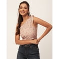 thumbnail image 2 of Moomaya Tie-Up One Shoulder Tops For Women, Sleeveless Printed Summer Crop Top, 2 of 9