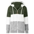 thumbnail image 4 of Reduce Womens Oversized Fuzzy Fleece Open Front Hooded Pockets Cardigan Jackets Loose Fit Sherpa Coat Color Block Print Winter Warm Plush Zip Outerwear (Blue#01 XXL), 4 of 6