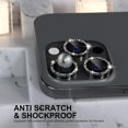 thumbnail image 2 of Allytechgroup Compatible for Apple iPhone 15 Pro Max Camera Lens Protector Bling, 9H Tempered Glass Camera Cover Screen Protector Metal Ring Decoration Accessories, Black, 2 of 5