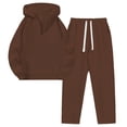 thumbnail image 6 of BRGZLK Women Long Sleeve Sweatsuit Fall Winter Fashion Oversized Half Zip Sweatshirt and High Waisted Wide Leg Pants 2 Piece Outfits Casual Workout Travel Lounge Set Coffee 3XL, 6 of 6